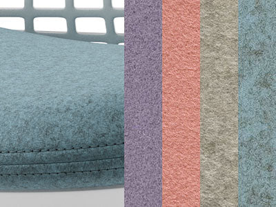 Nahaufnahme des Blazer-Stoffes von Camira, die die Textur und die Nähte zeigt.