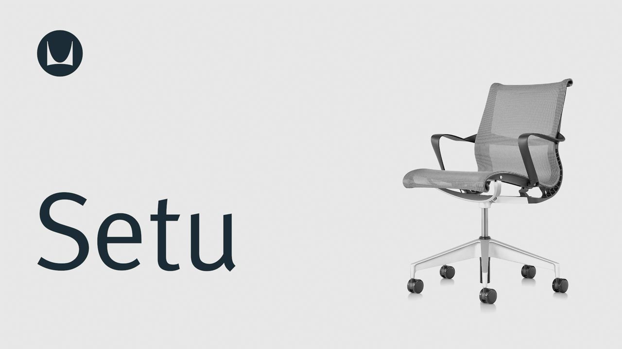 Ein Video, das die technischen Einstellmöglichkeiten eines Herman Miller Setu Bürostuhls zeigt, einschließlich der Sitzhöhe.