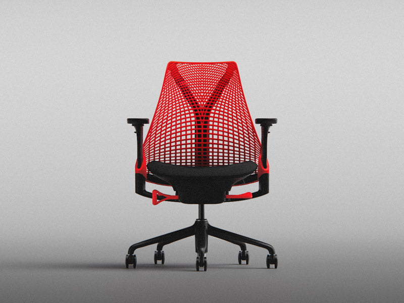 Vorderansicht des Gaming-Stuhls Sayl in Schwarz und Rot