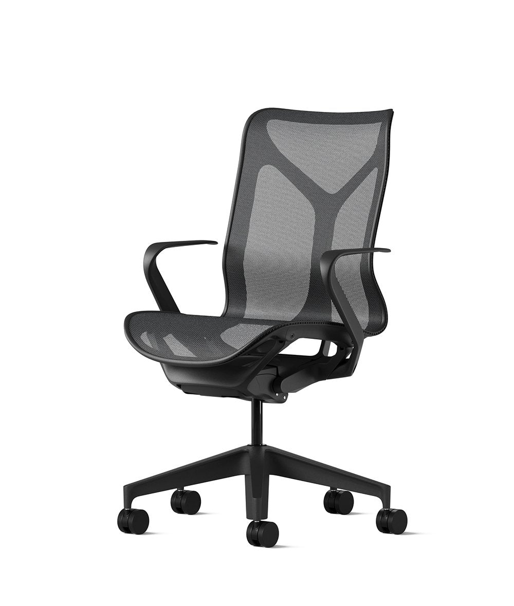 Cosm Stuhl mit mittlerer Rückenlehne Graphite/Graphite