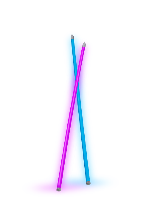 Hay Neonröhren eine in rosa und eine in blau