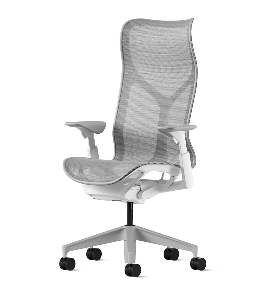 High back chair white discount